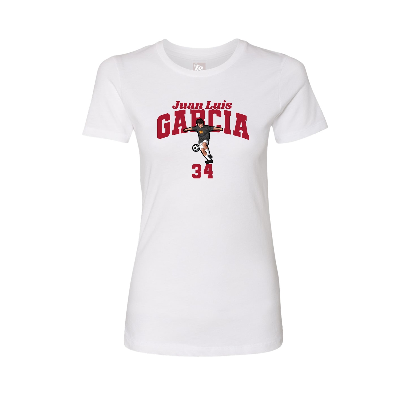 Fitted Women's Tee — Signature Arch in White