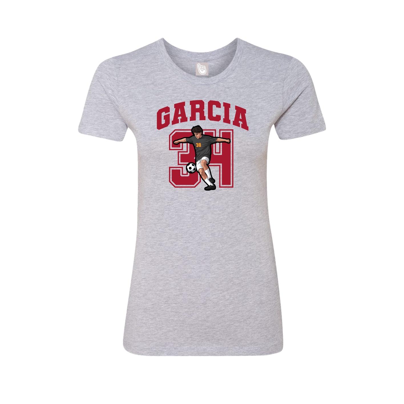 Fitted Women's Tee — Number in Grey