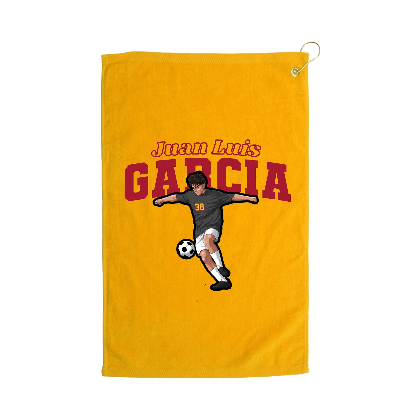 Golf Towel — Name Arch in Gold