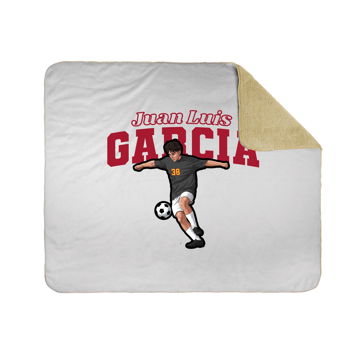 Throw Blanket — Name Arch in White