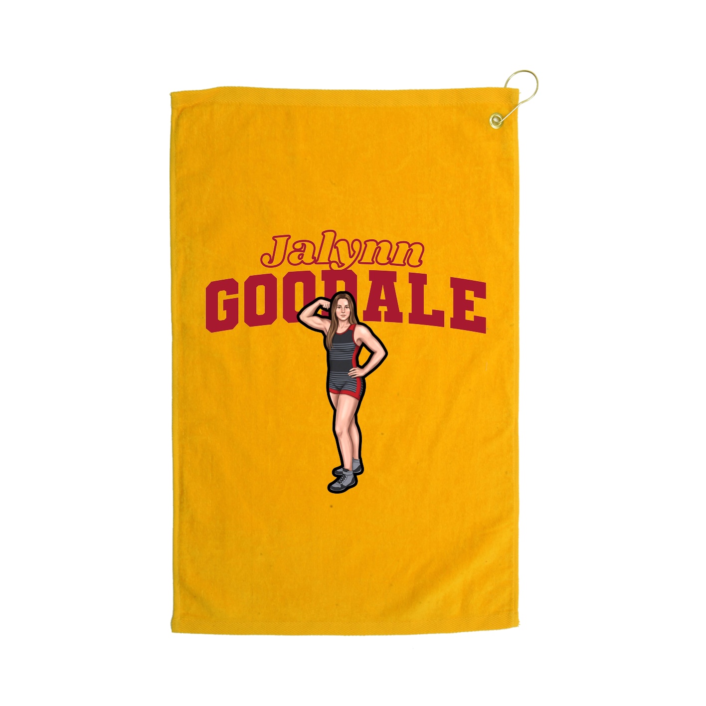 Golf Towel — Name Arch in Gold
