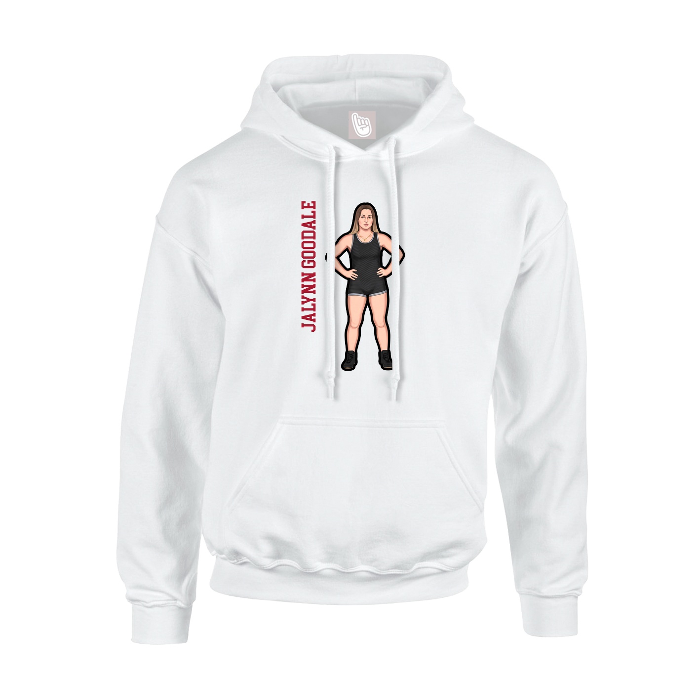 Youth Hoodie — Name Vertical in White