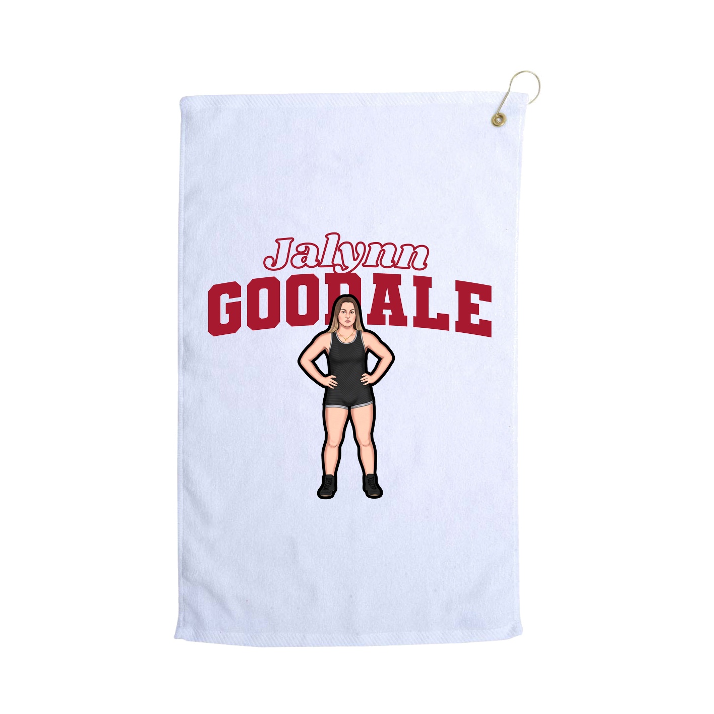 Golf Towel — Name Arch in White