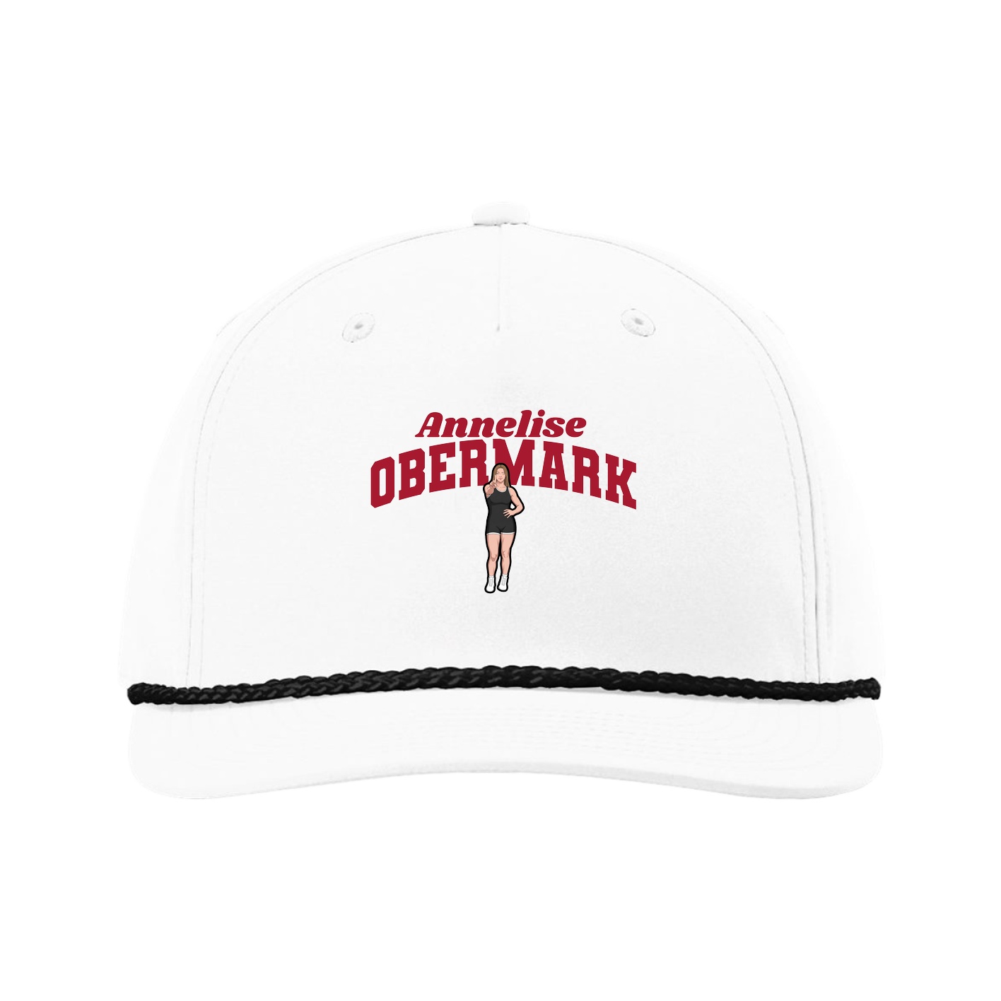 Five-Panel Classic Rope Cap — Signature Arch in White