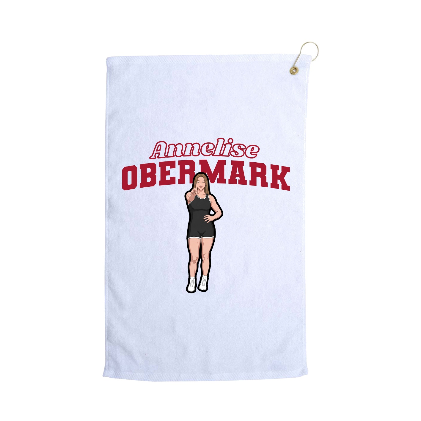 Golf Towel — Name Arch in White