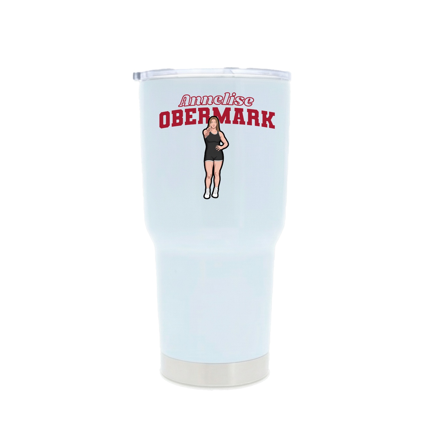 30oz Stainless Steel Tumbler — Name Arch in White