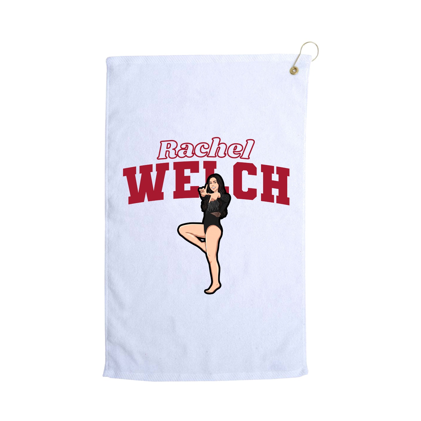 Golf Towel — Name Arch in White
