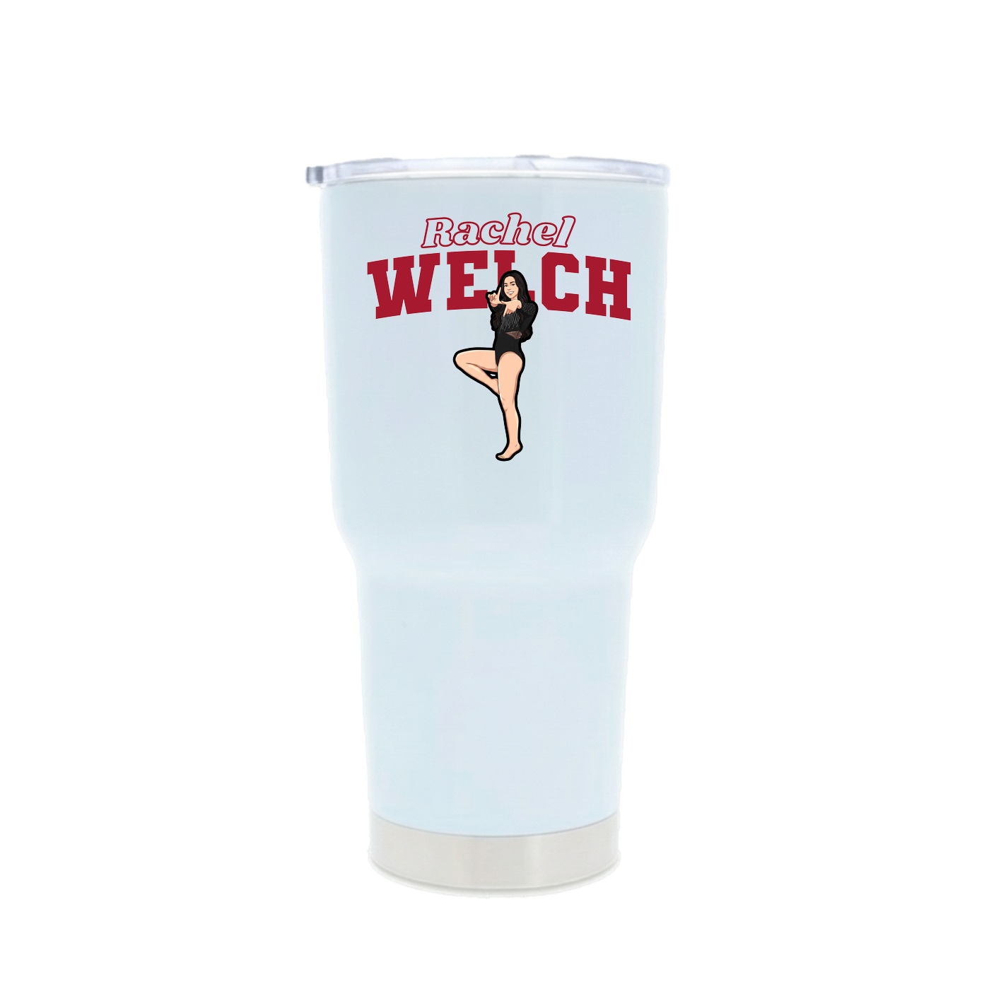 30oz Stainless Steel Tumbler — Name Arch in White