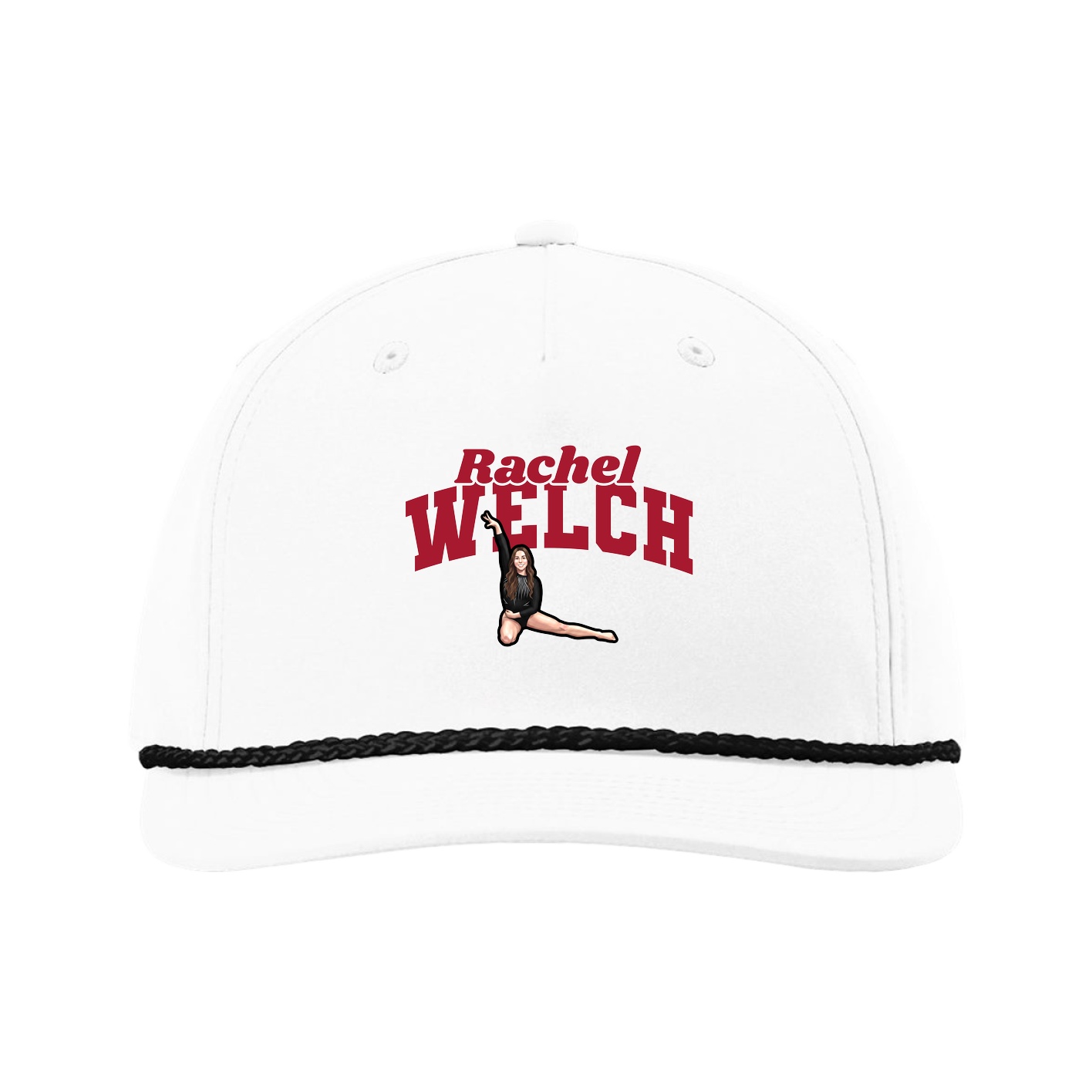 Five-Panel Classic Rope Cap — Signature Arch in White