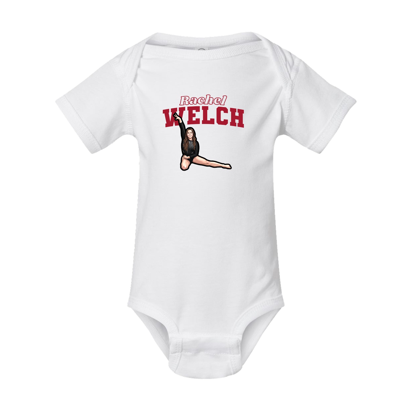Baby Onesie — Name Arch in White