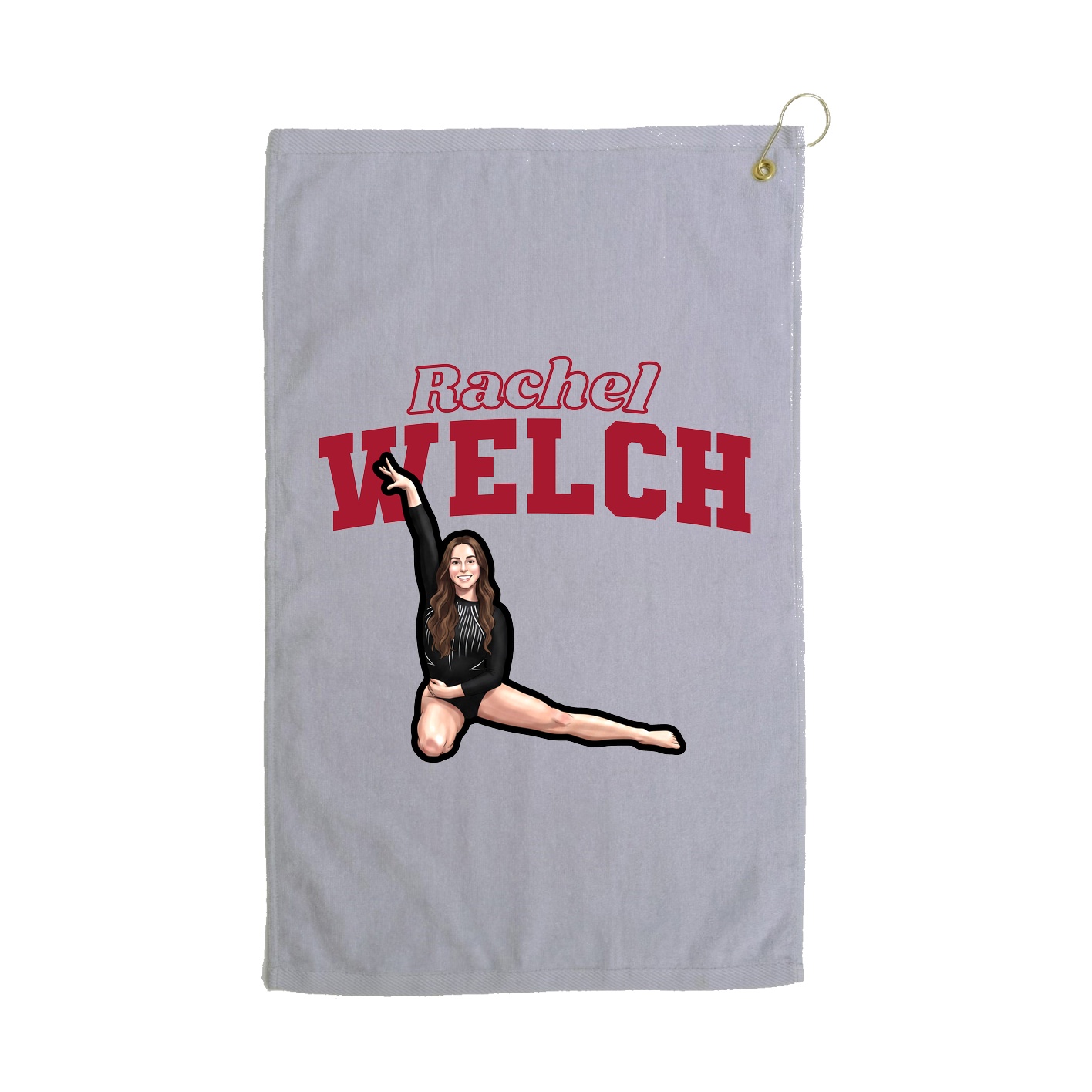 Golf Towel — Name Arch in Grey