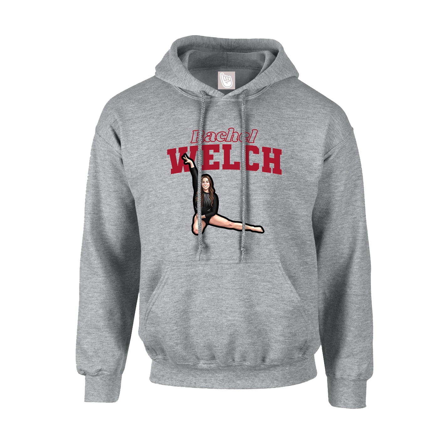 Youth Hoodie — Name Arch in Grey