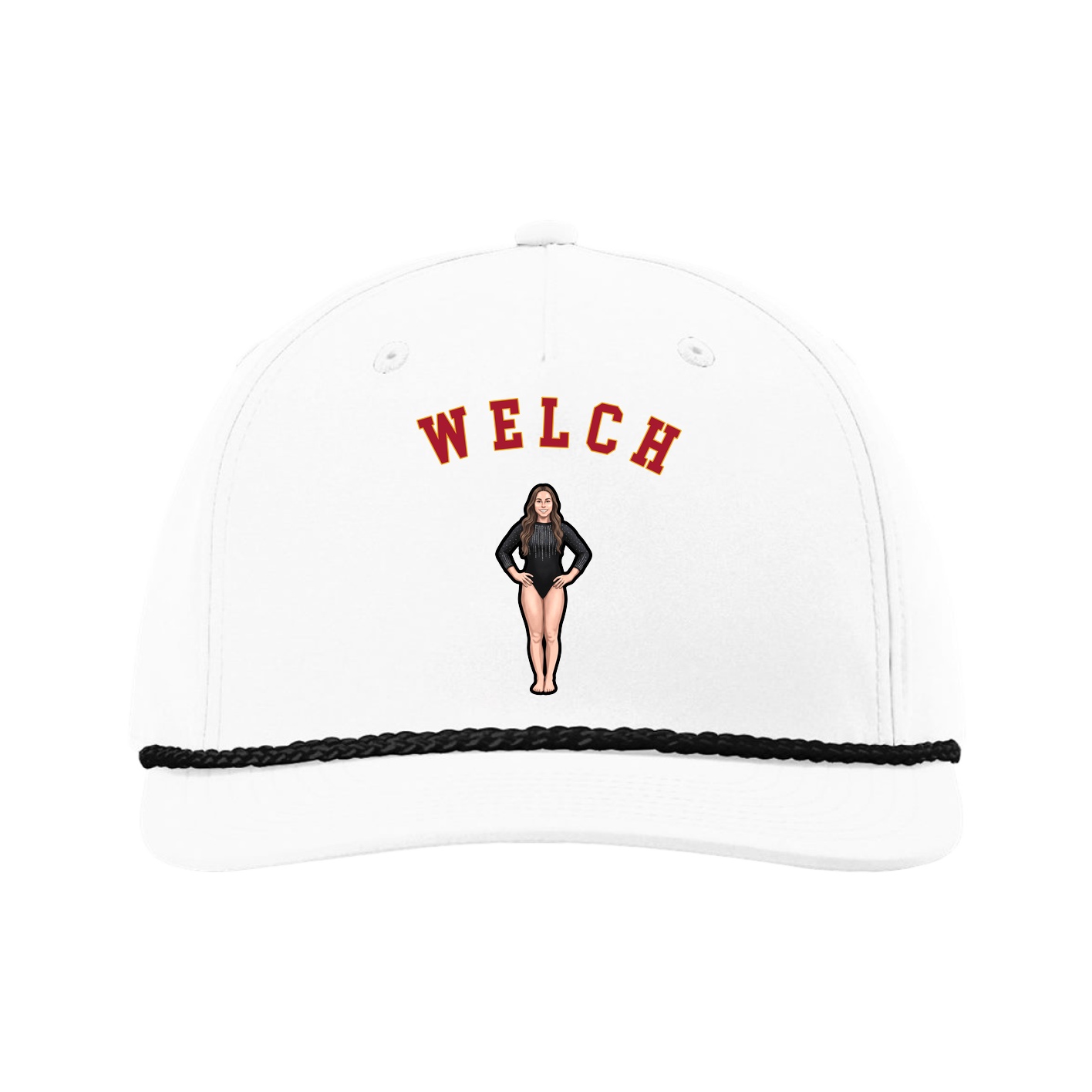 Five-Panel Classic Rope Cap — Shirsey Arch in White