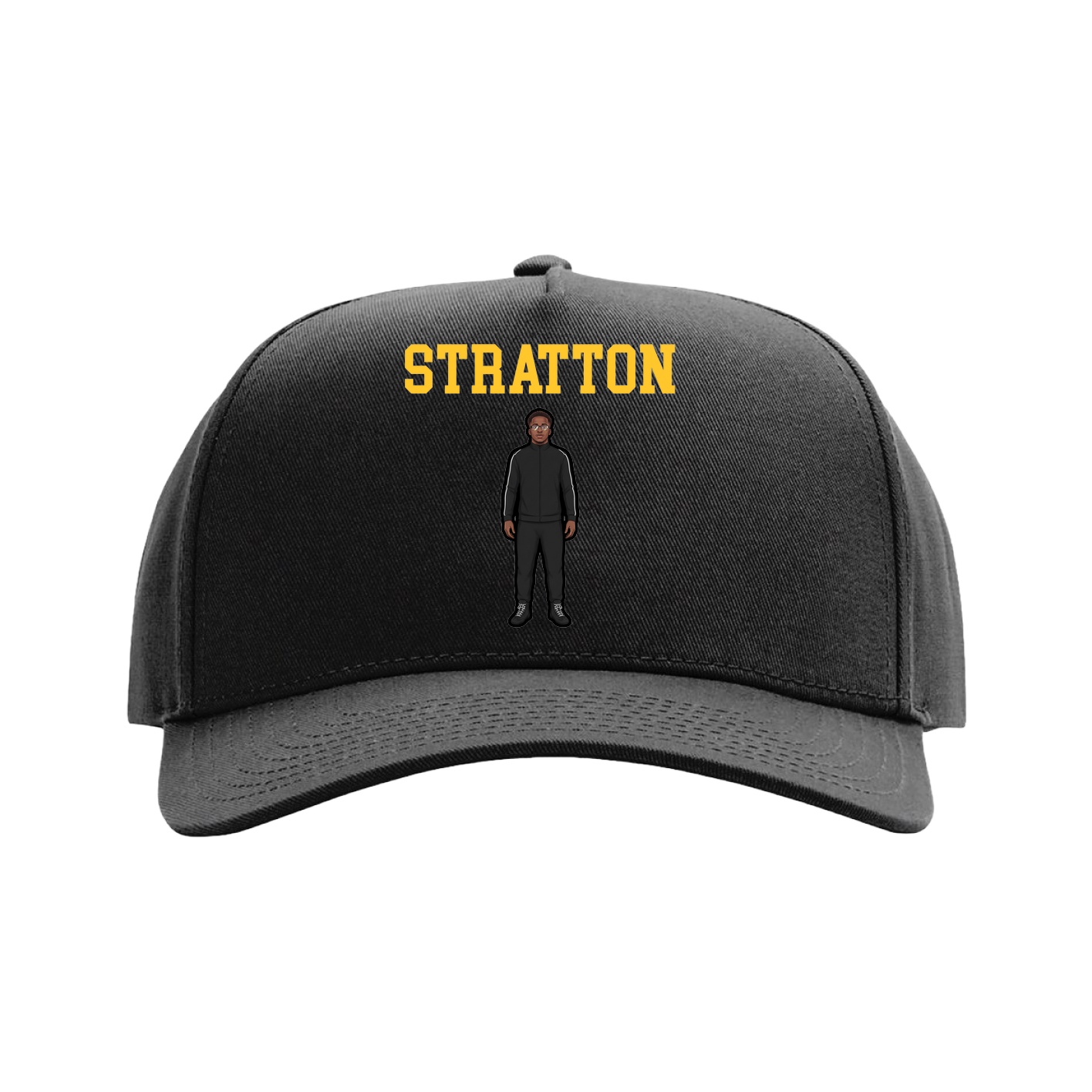 Full Fabric Five-Panel Champ Cap — Shirsey in Black