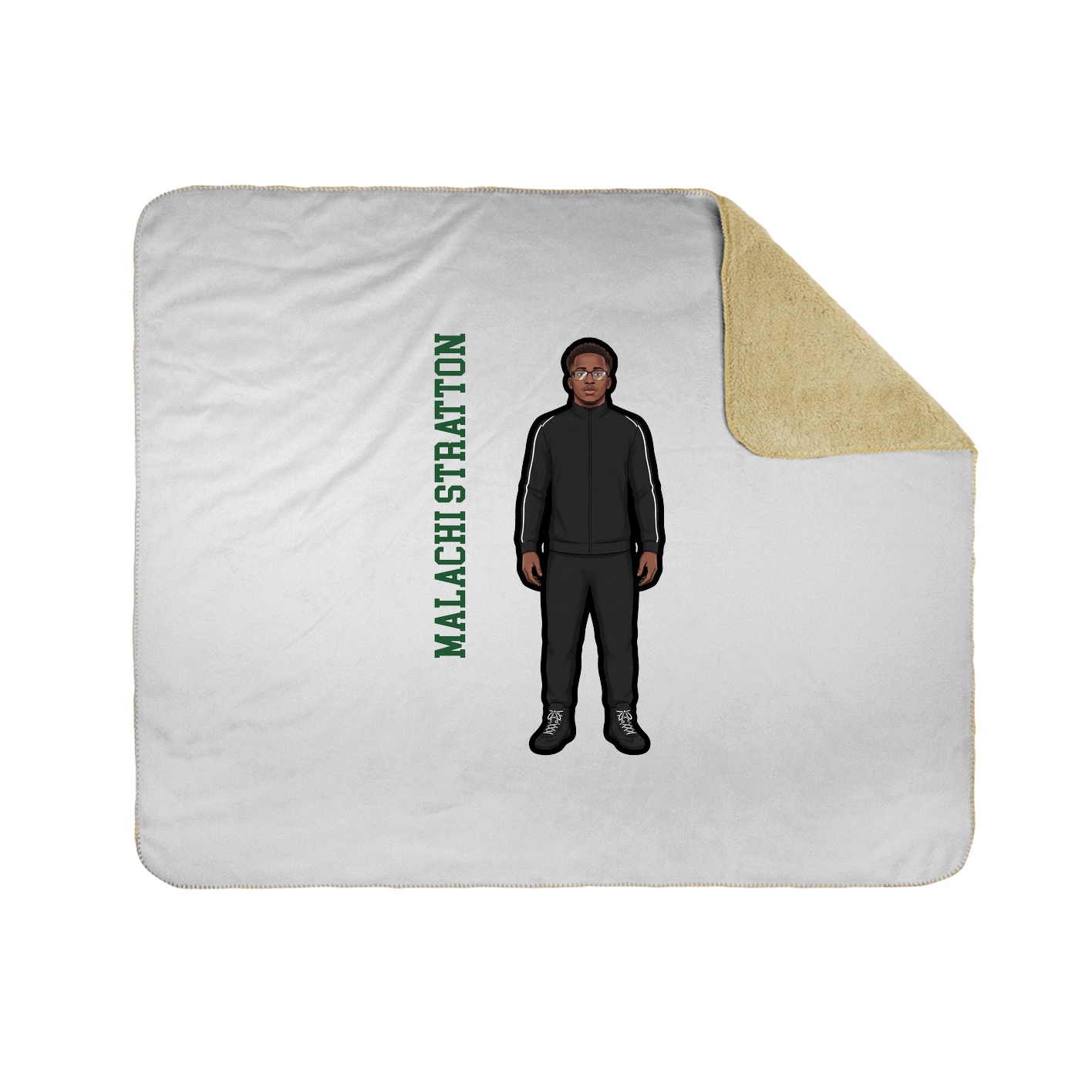 Throw Blanket — Name Vertical in White
