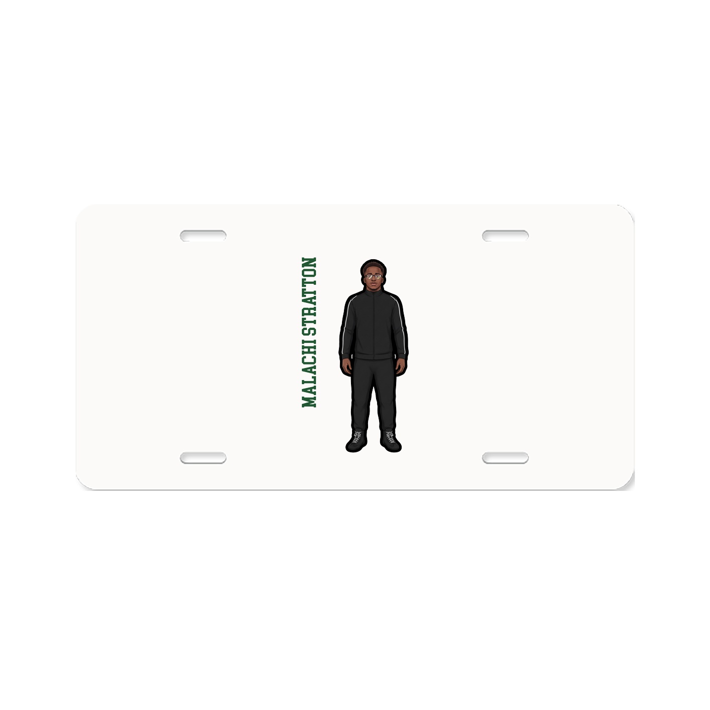 License Plate — Name Vertical in Classic