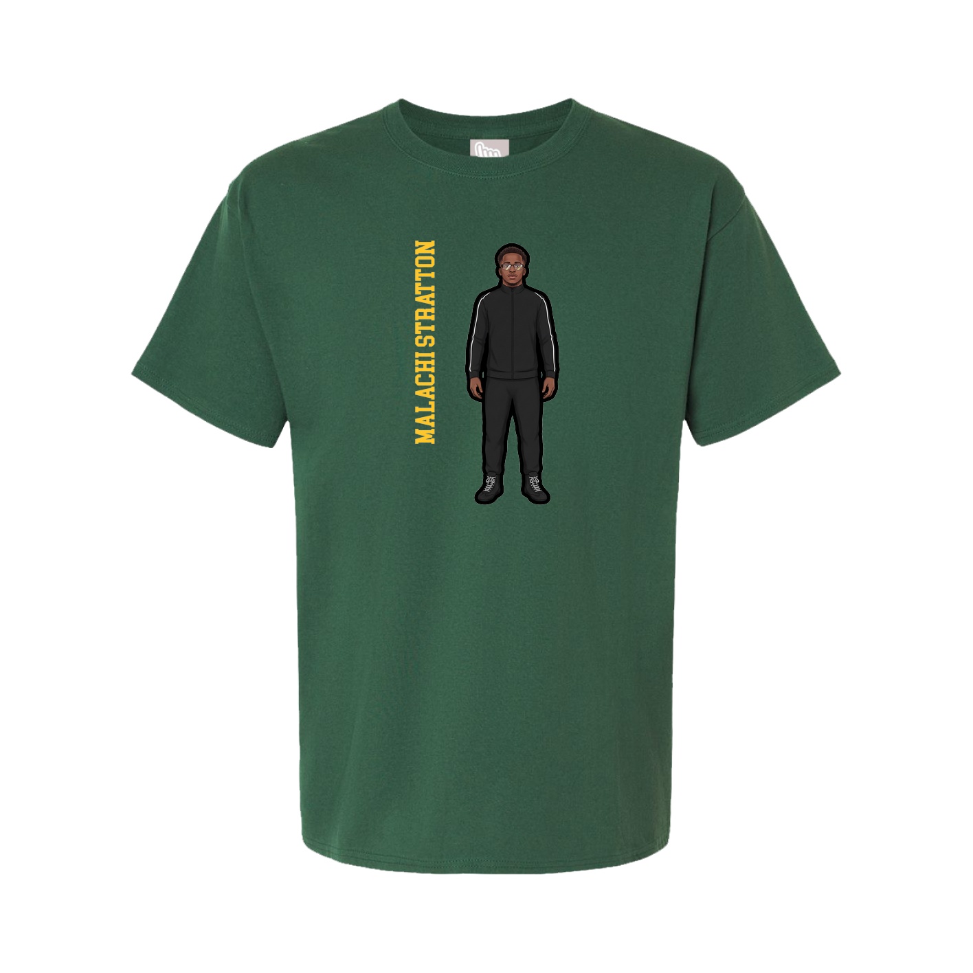 Youth Tee — Name Vertical in Green