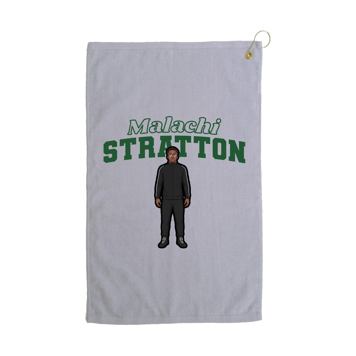 Golf Towel — Name Arch in Grey