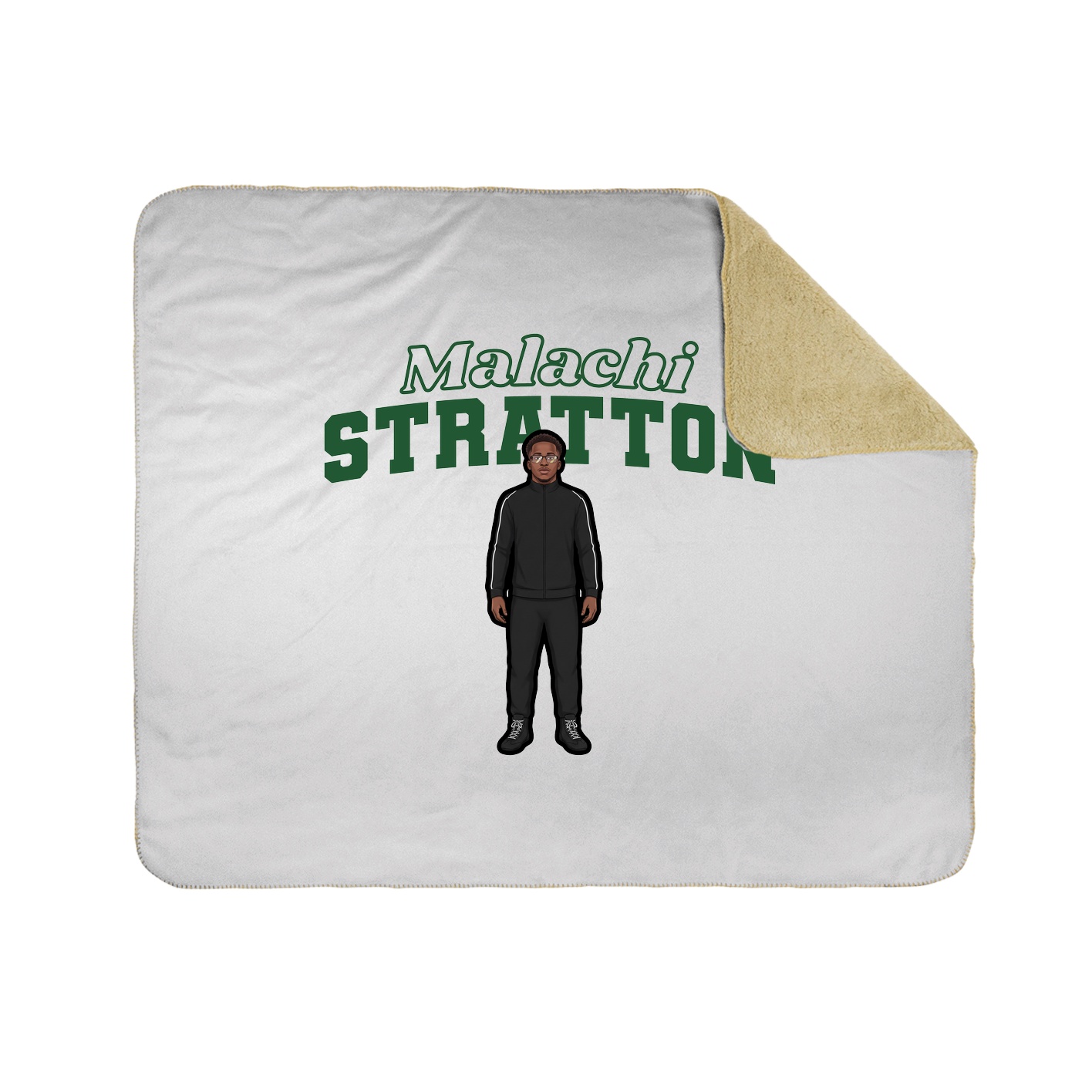 Throw Blanket — Name Arch in White
