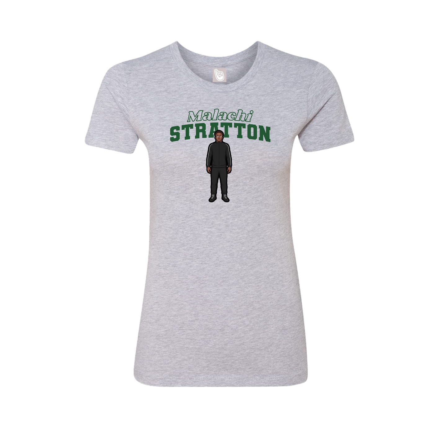 Fitted Women's Tee — Name Arch in Grey