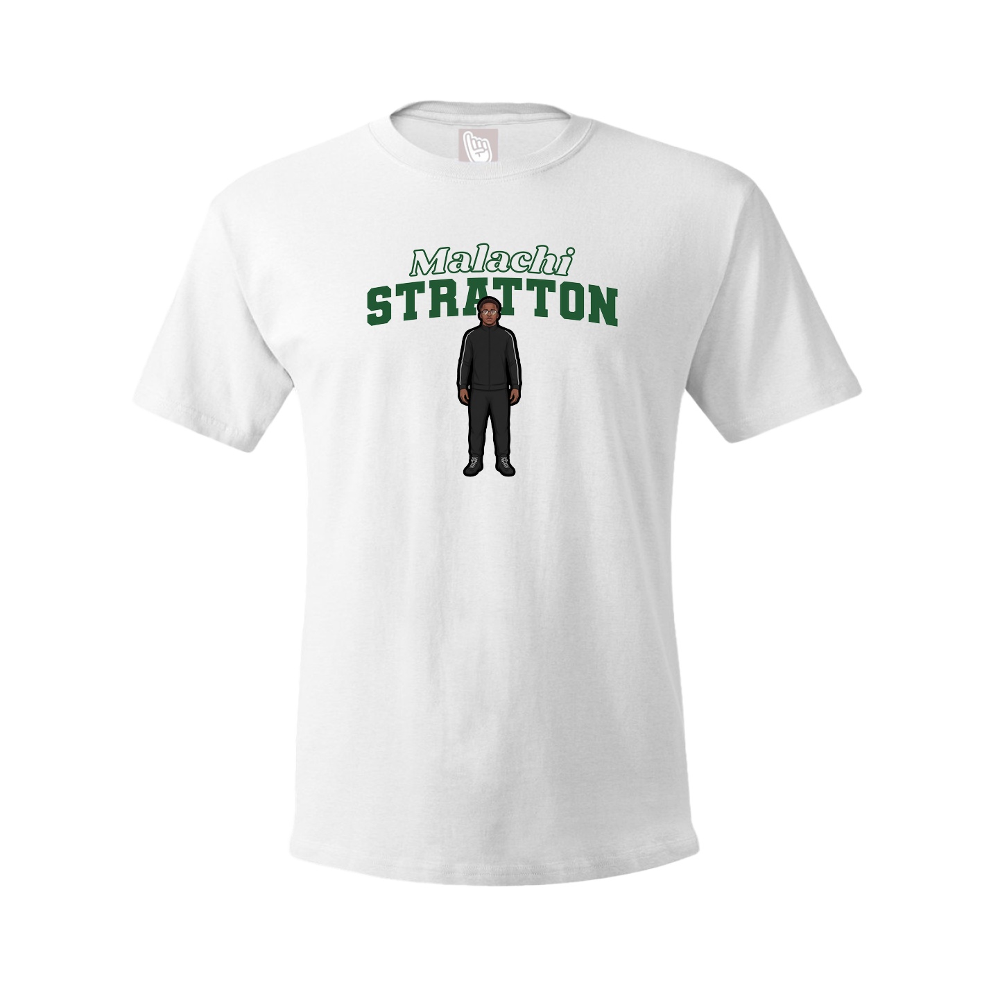 Youth Tee — Name Arch in White
