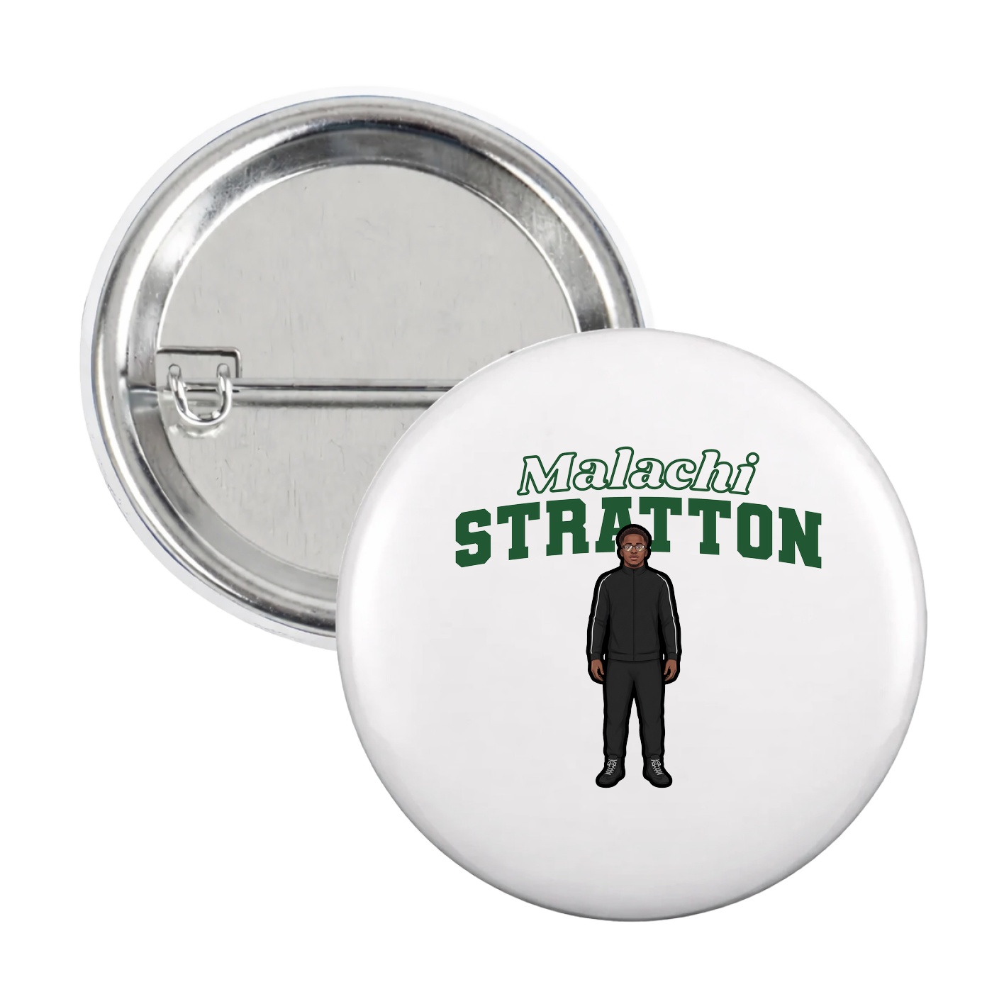 Game Day Button — Name Arch in White