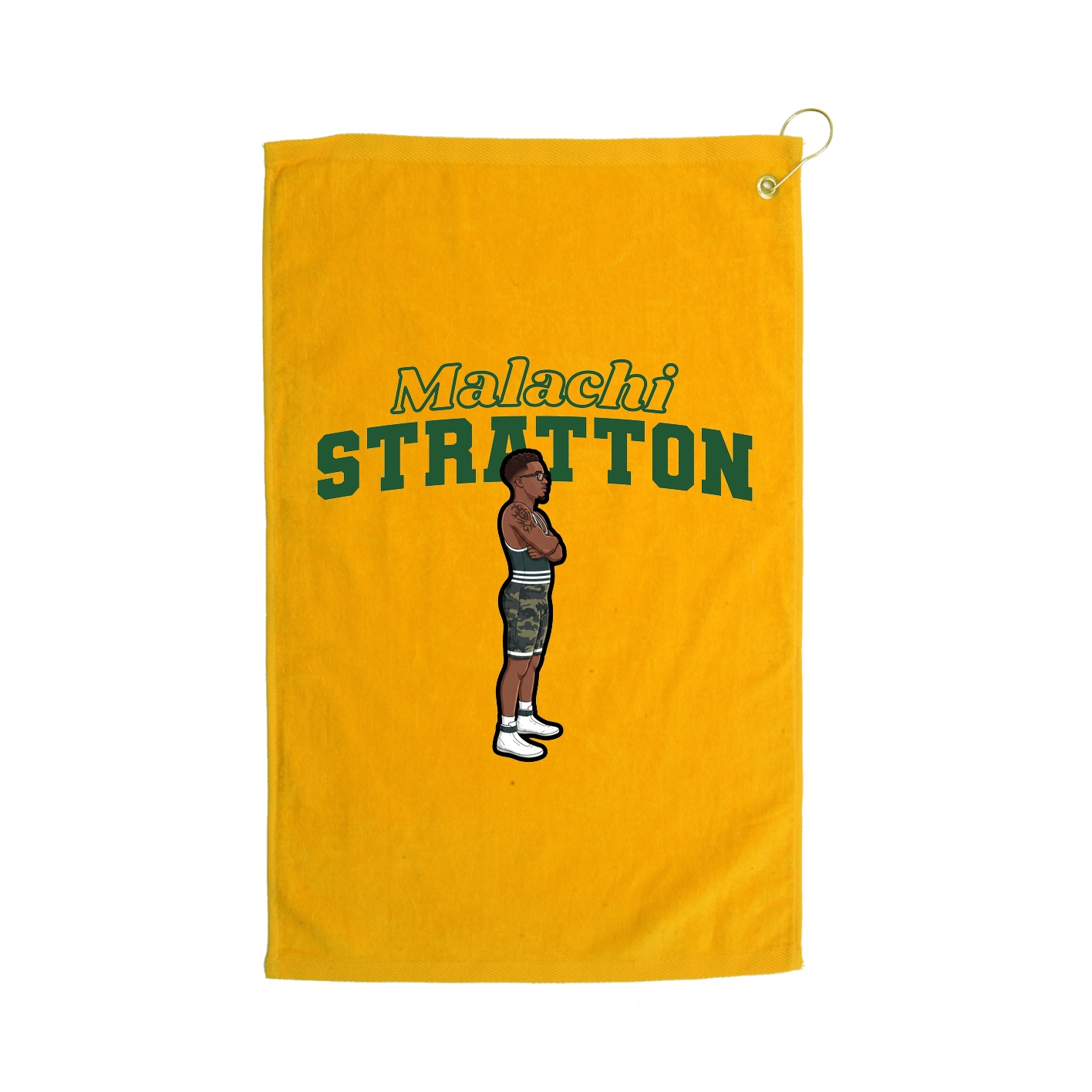Golf Towel — Name Arch in Gold