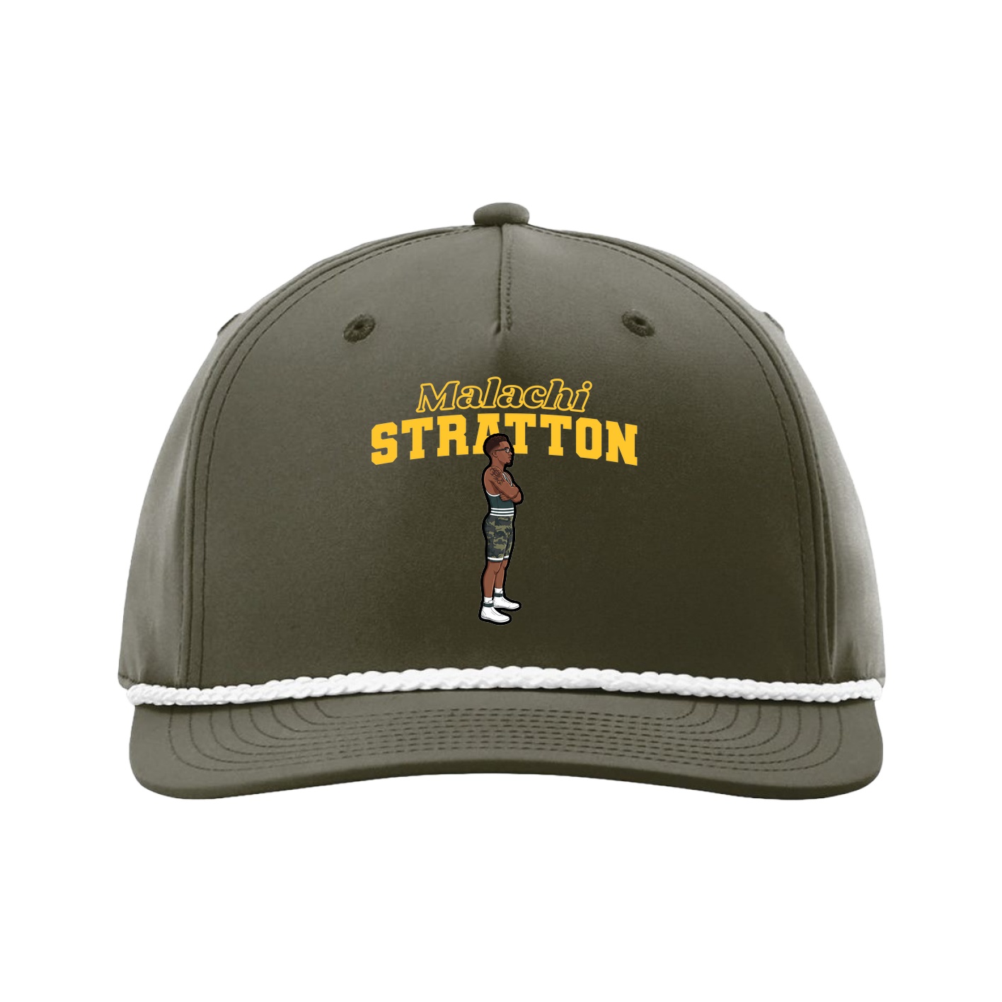 Five-Panel Classic Rope Cap — Name Arch in Green