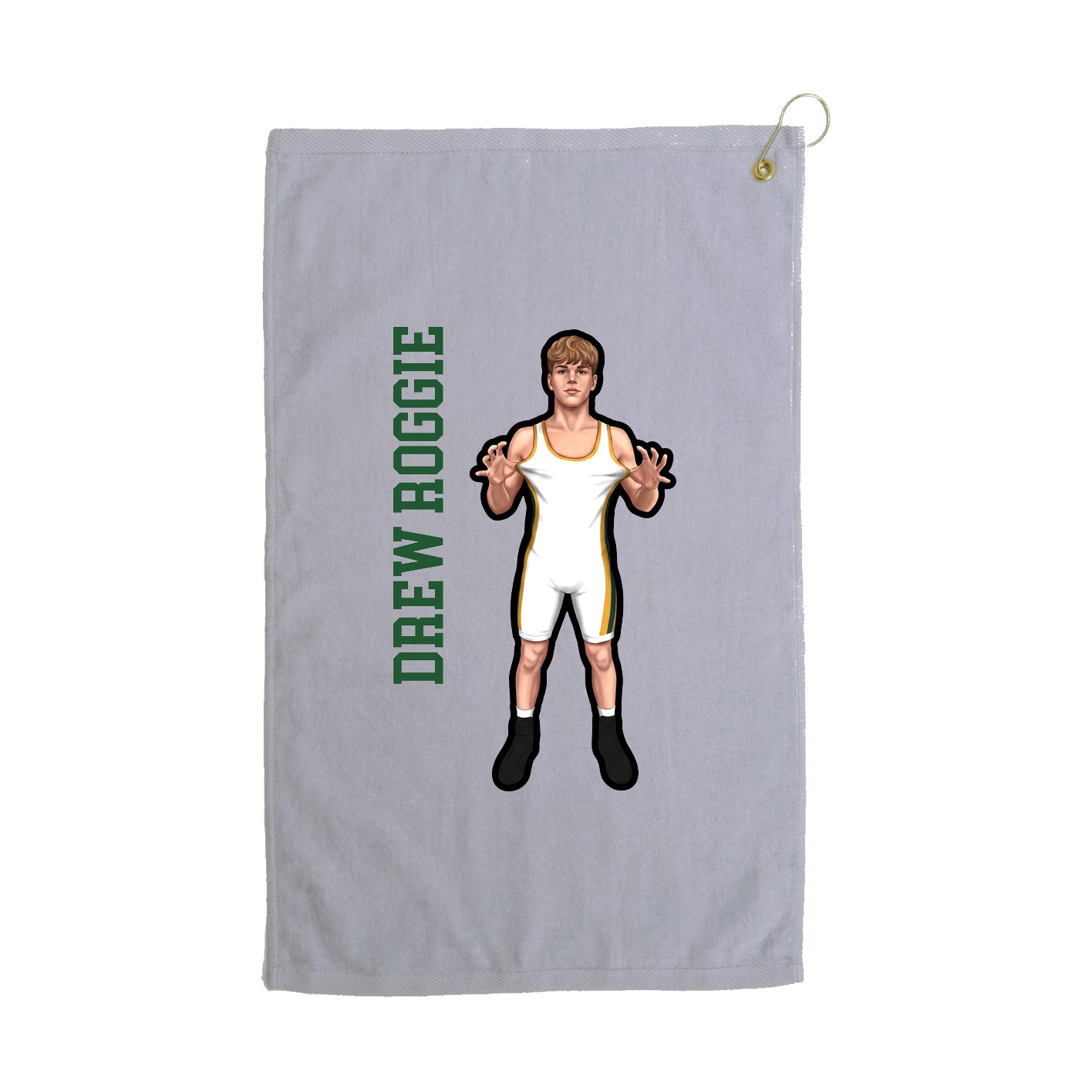 Golf Towel — Name Vertical in Grey