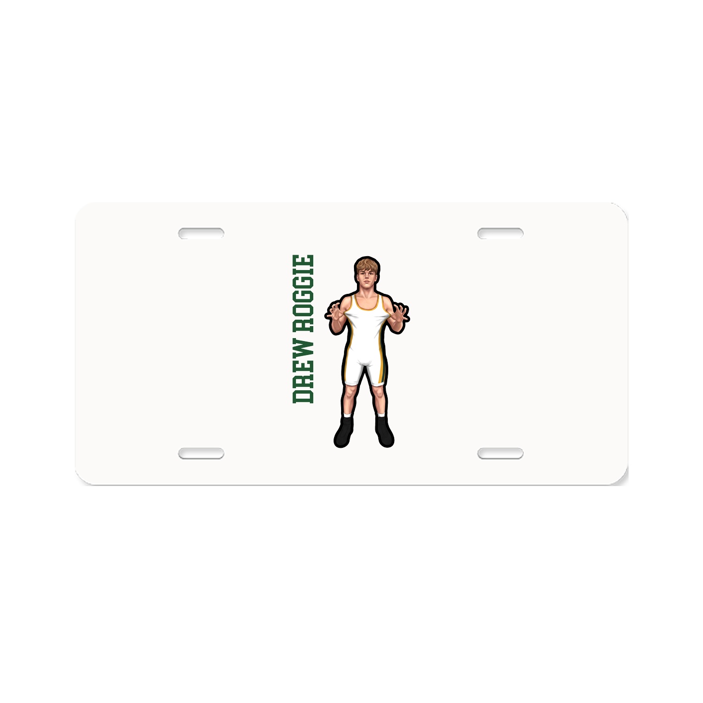 License Plate — Name Vertical in Classic