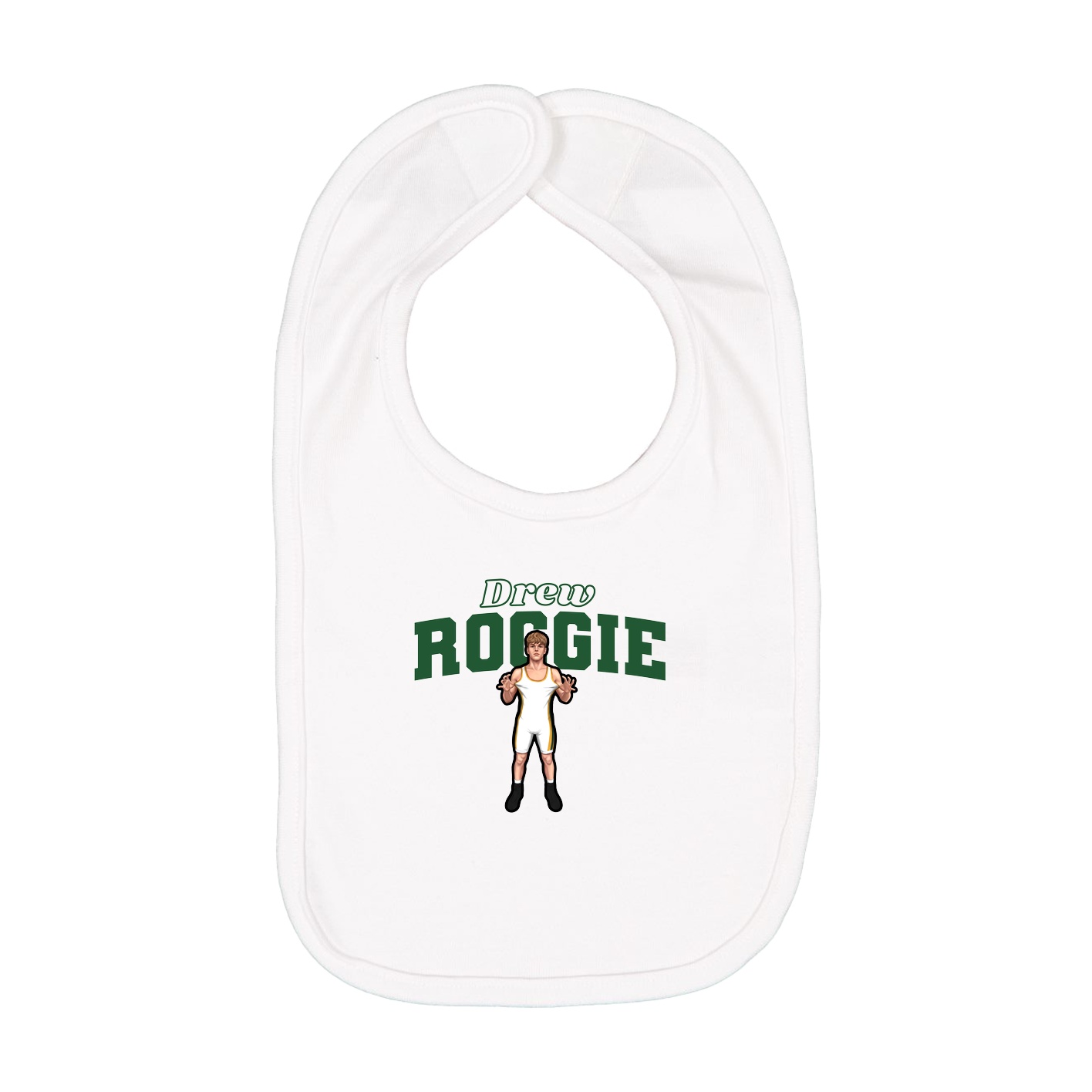 Infant Bib — Name Arch in White