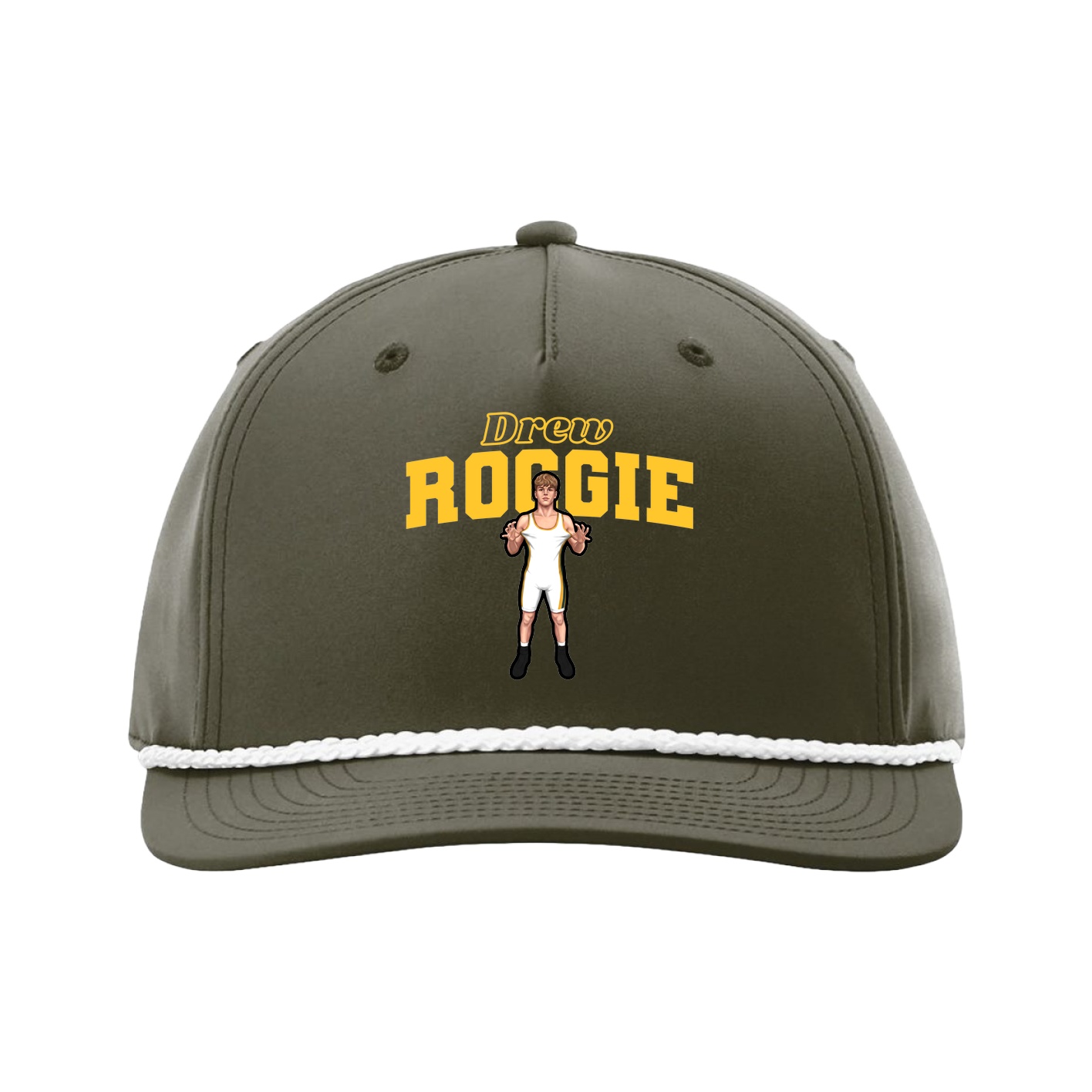 Five-Panel Classic Rope Cap — Name Arch in Green