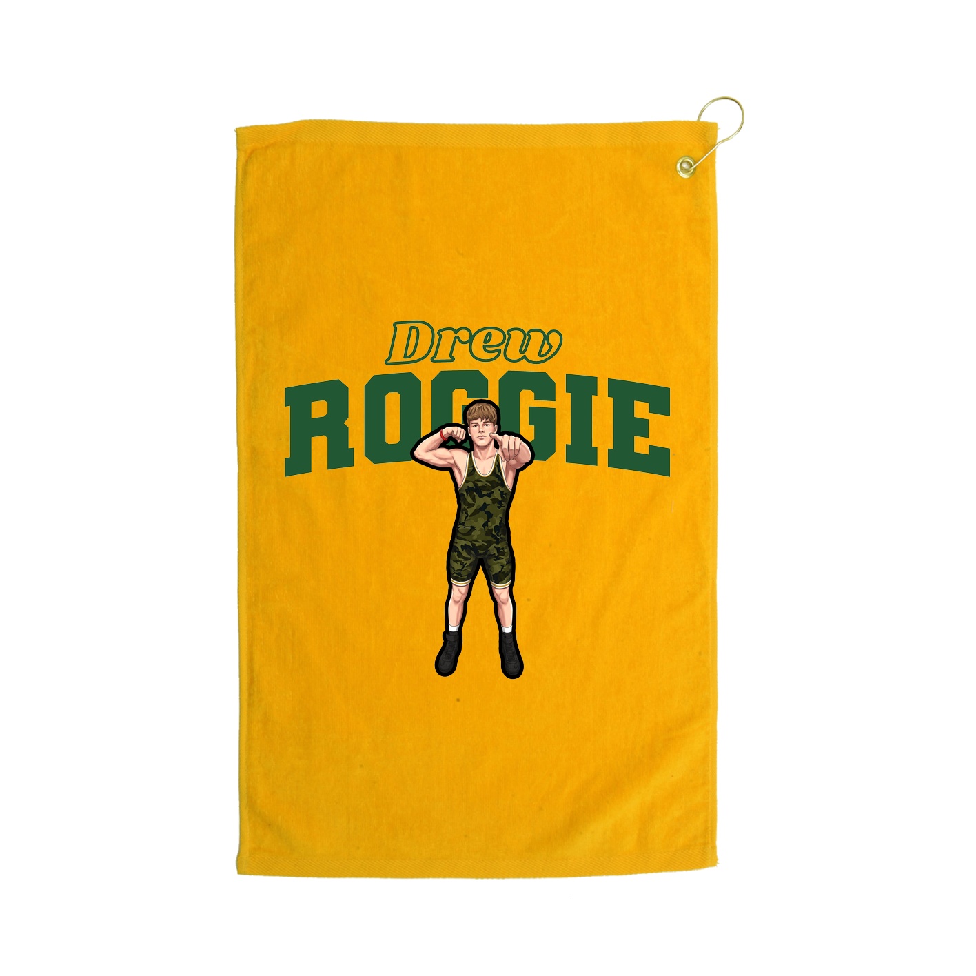 Golf Towel — Name Arch in Gold