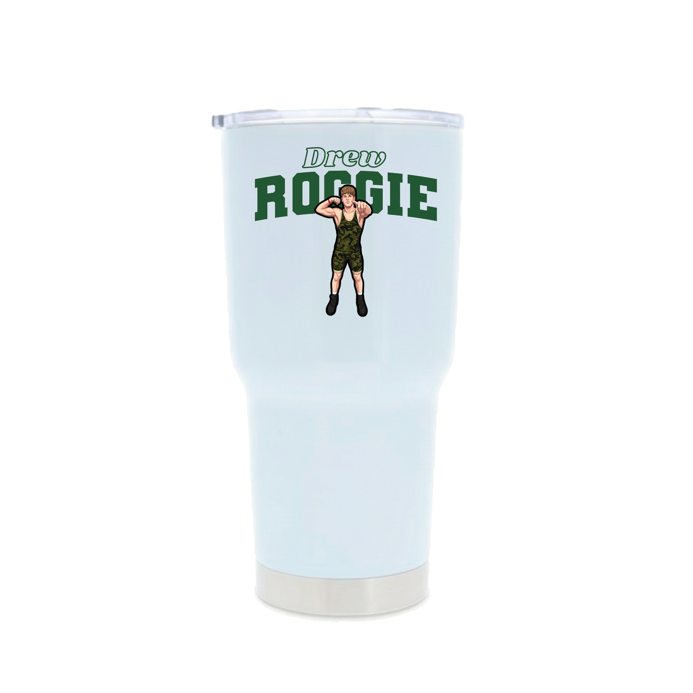 30oz Stainless Steel Tumbler — Name Arch in White