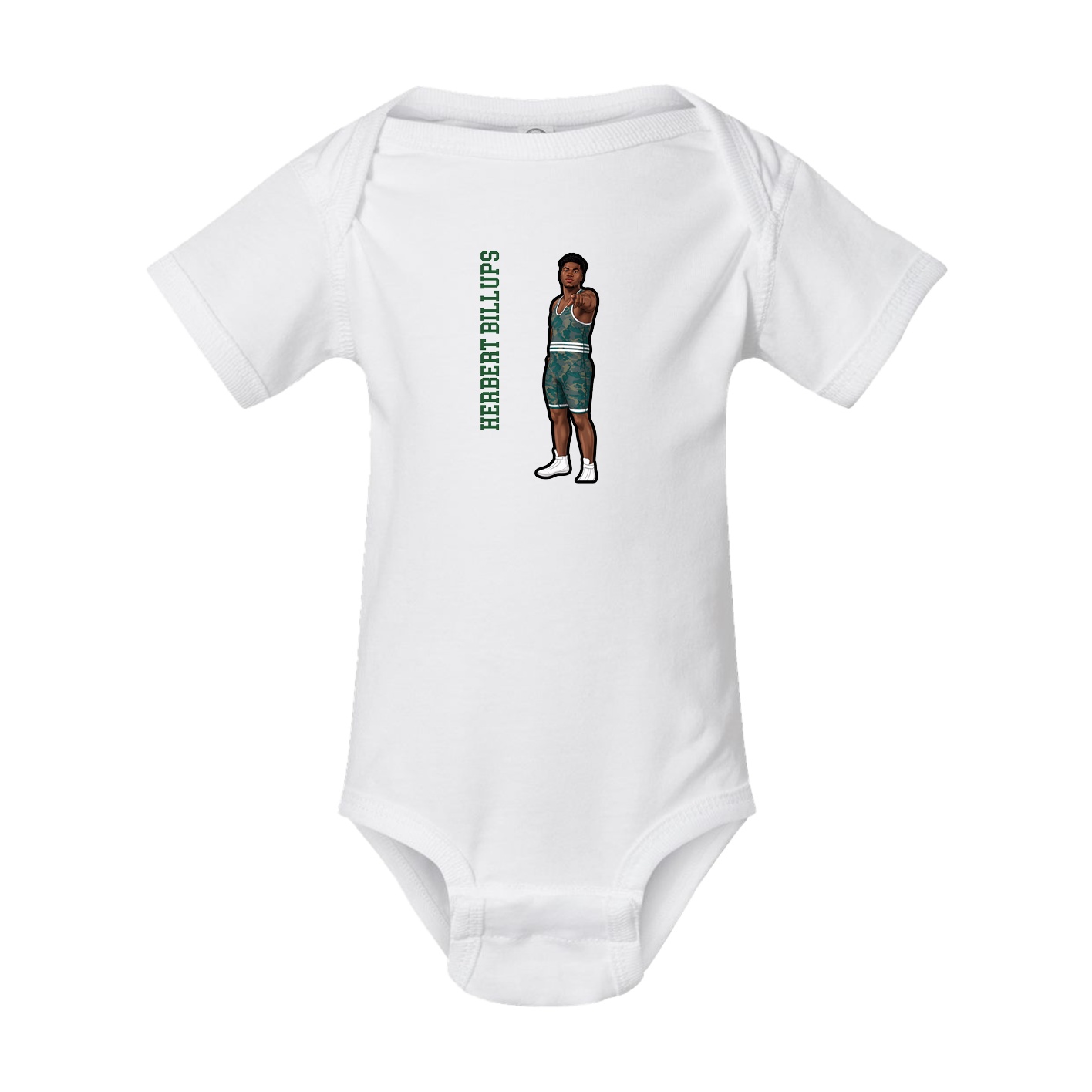 Baby Onesie — Name Vertical in White