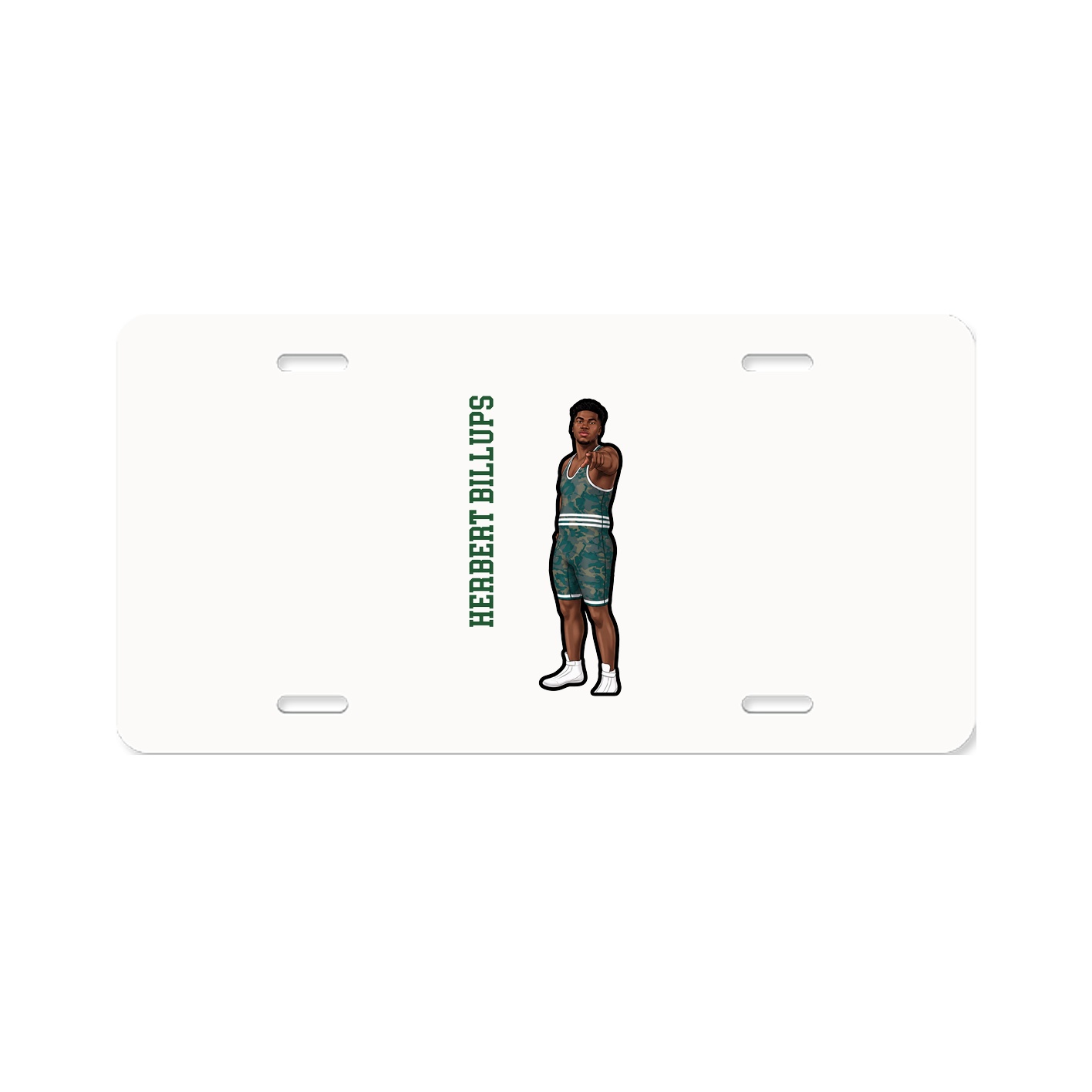 License Plate — Name Vertical in Classic