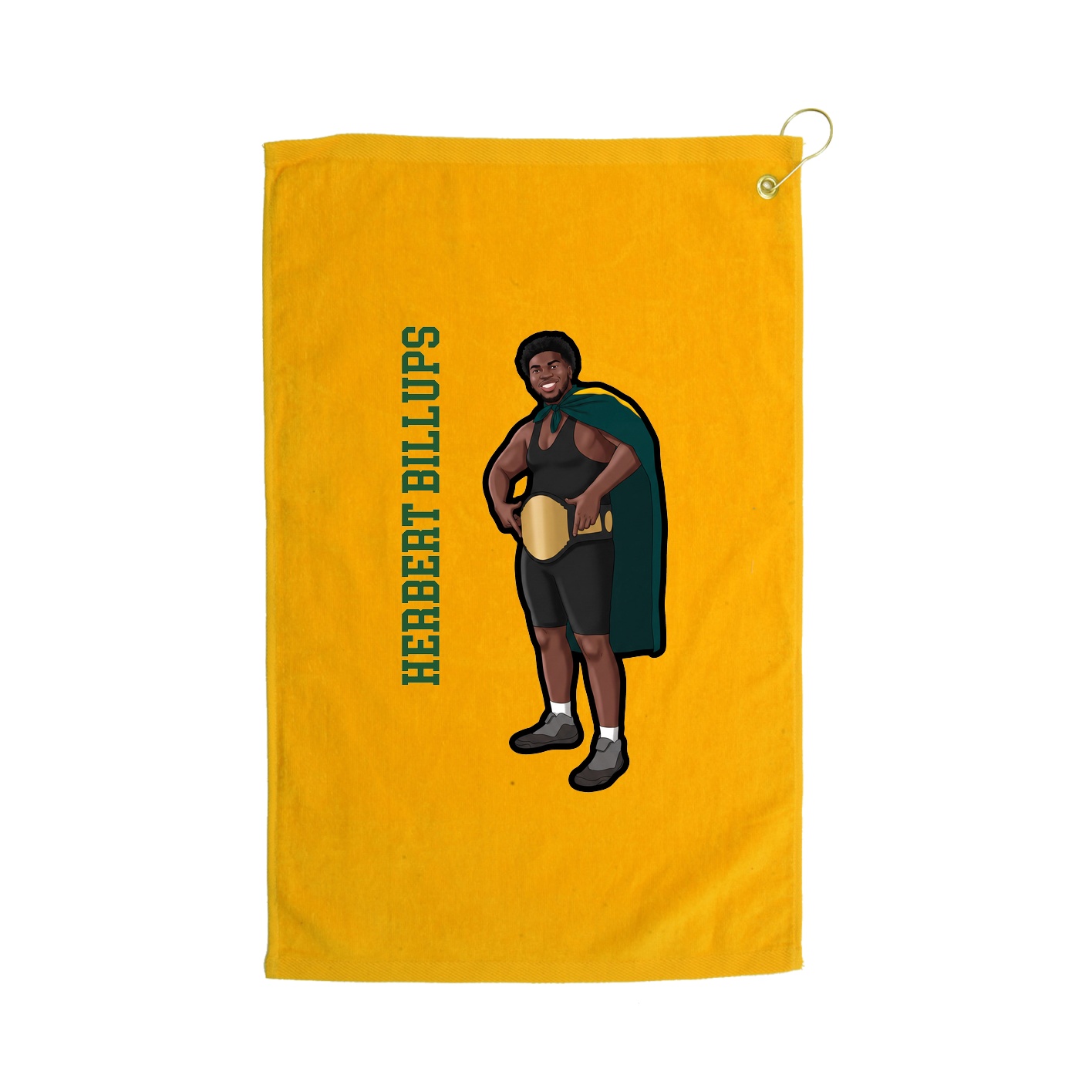 Golf Towel — Name Vertical in Gold