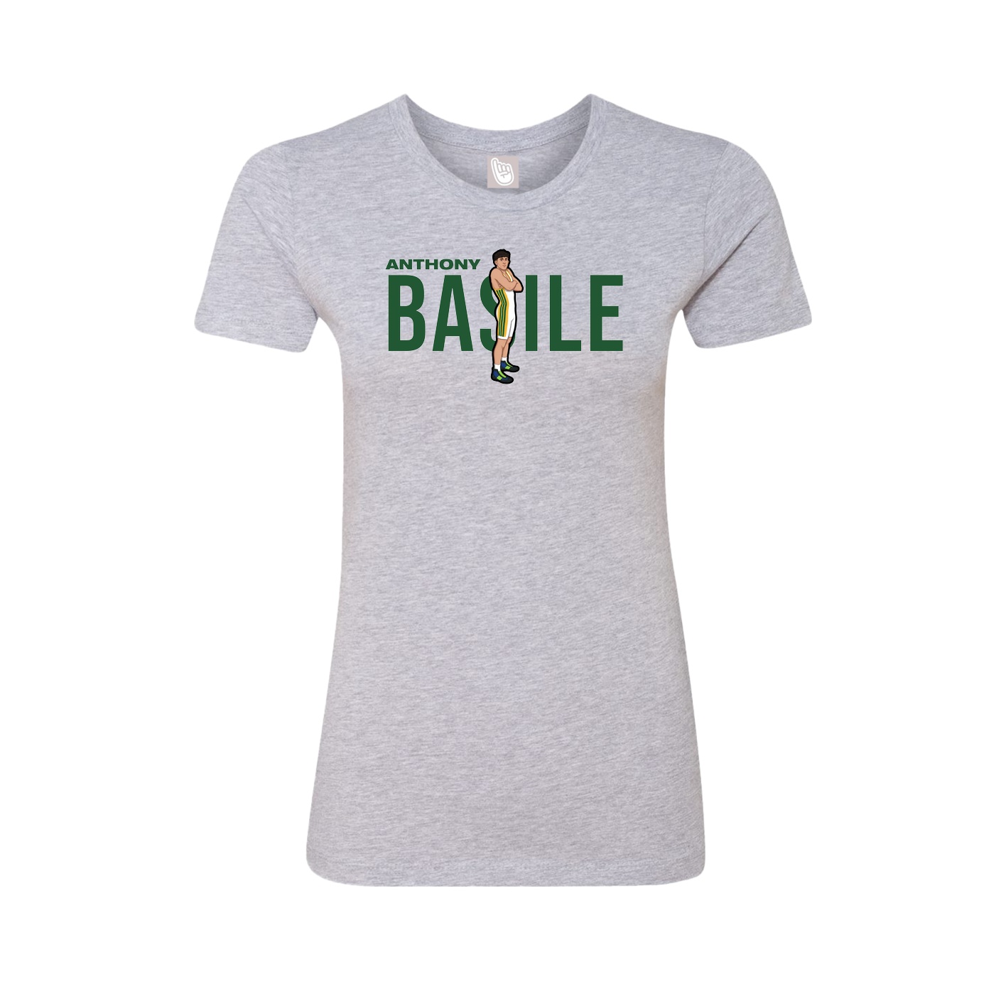 Fitted Women's Tee — Player Name in Grey