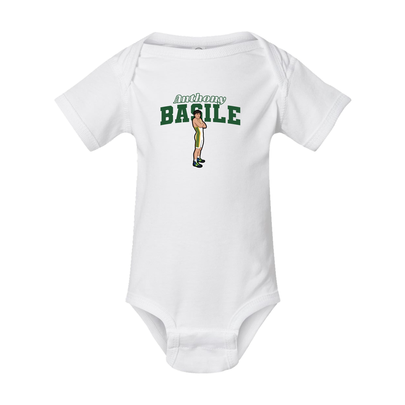 Baby Onesie — Name Arch in White