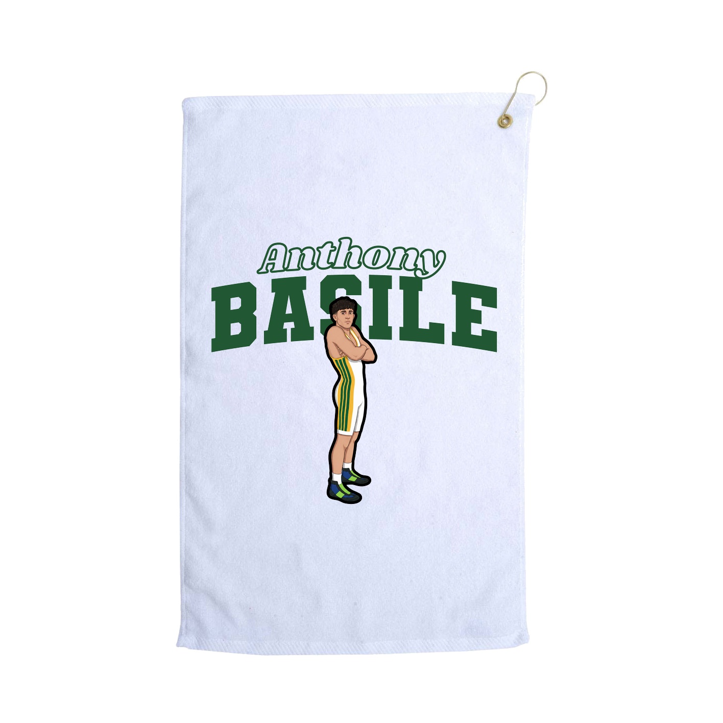 Golf Towel — Name Arch in White