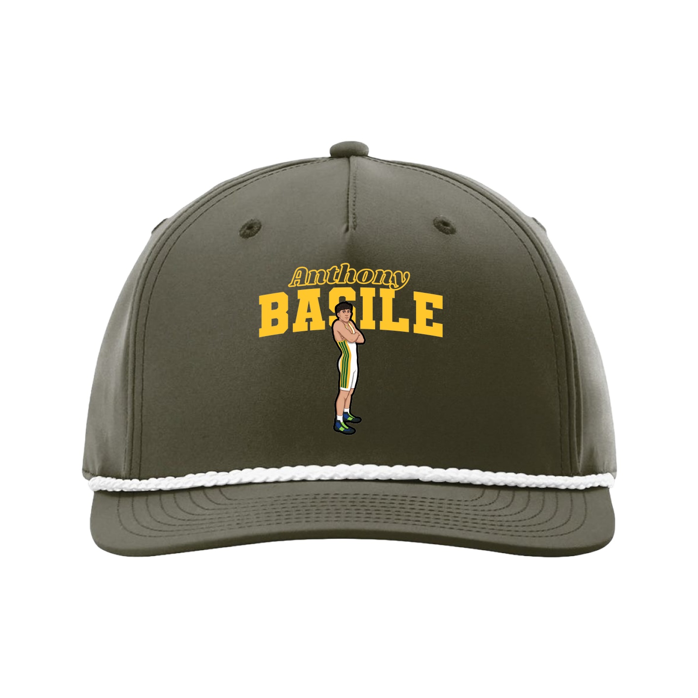 Five-Panel Classic Rope Cap — Name Arch in Green