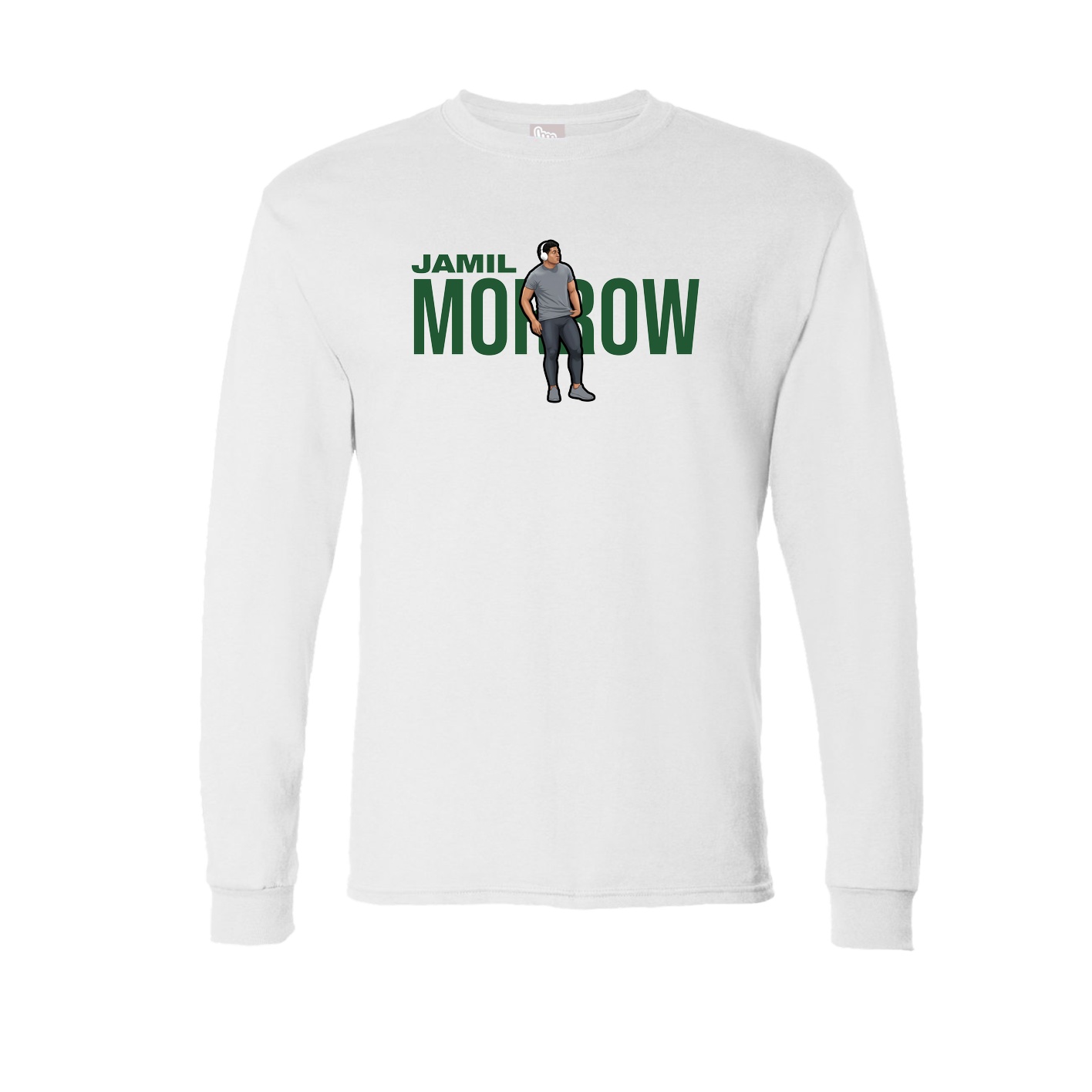 Long Sleeve Tee — Player Name in White
