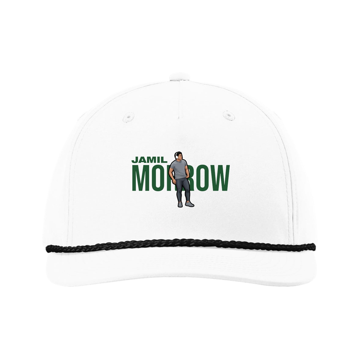 Five-Panel Classic Rope Cap — Player Name in White