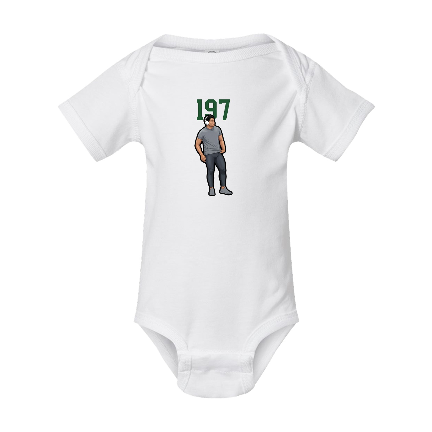 Baby Onesie — Number Top in White