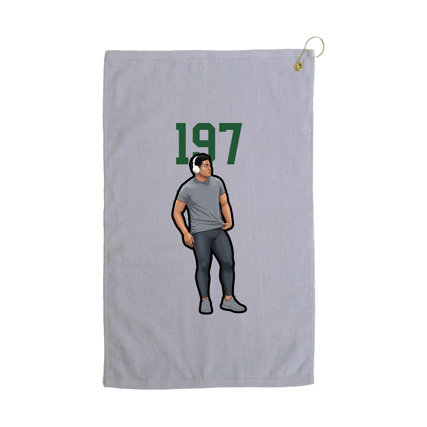 Golf Towel — Number Top in Grey