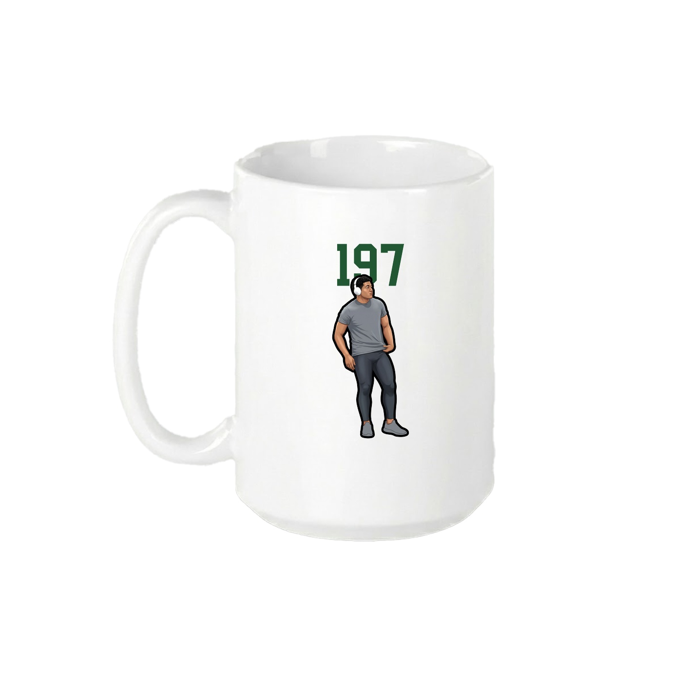 15oz Coffee Mug — Number Top in White