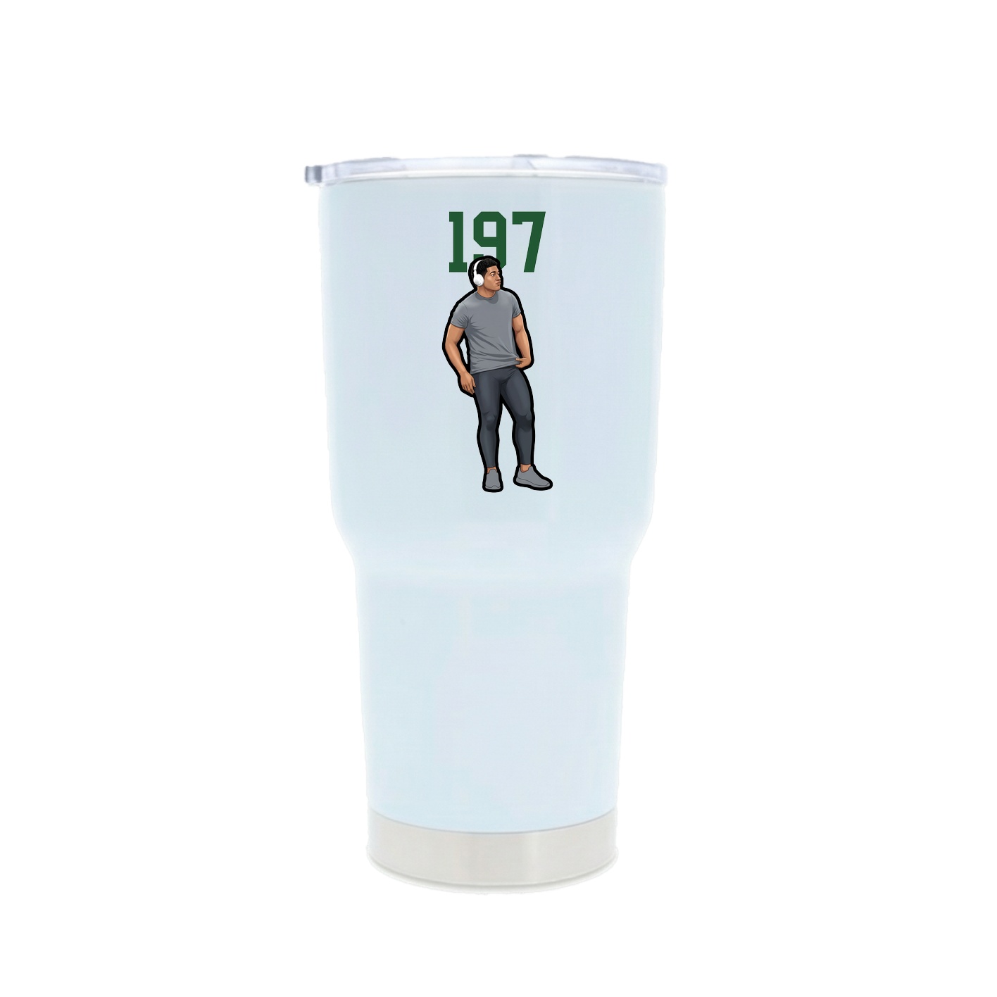 30oz Stainless Steel Tumbler — Number Top in White