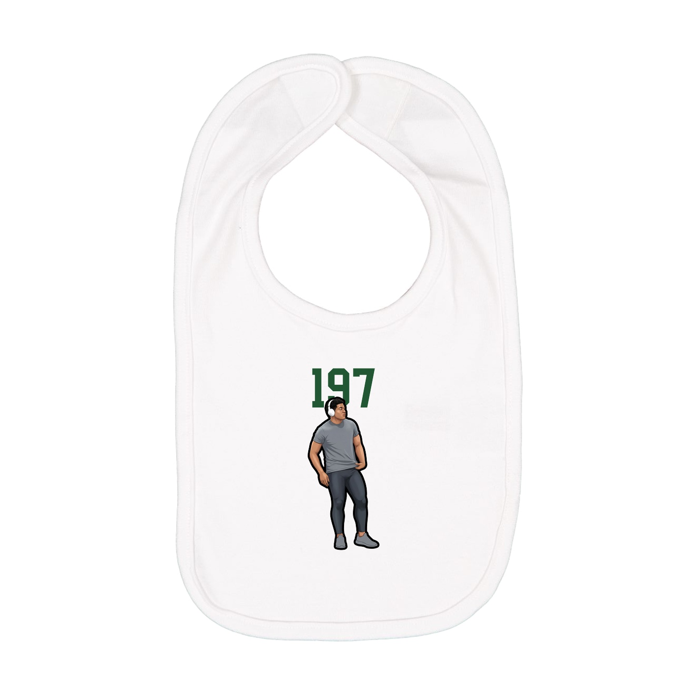 Infant Bib — Number Top in White