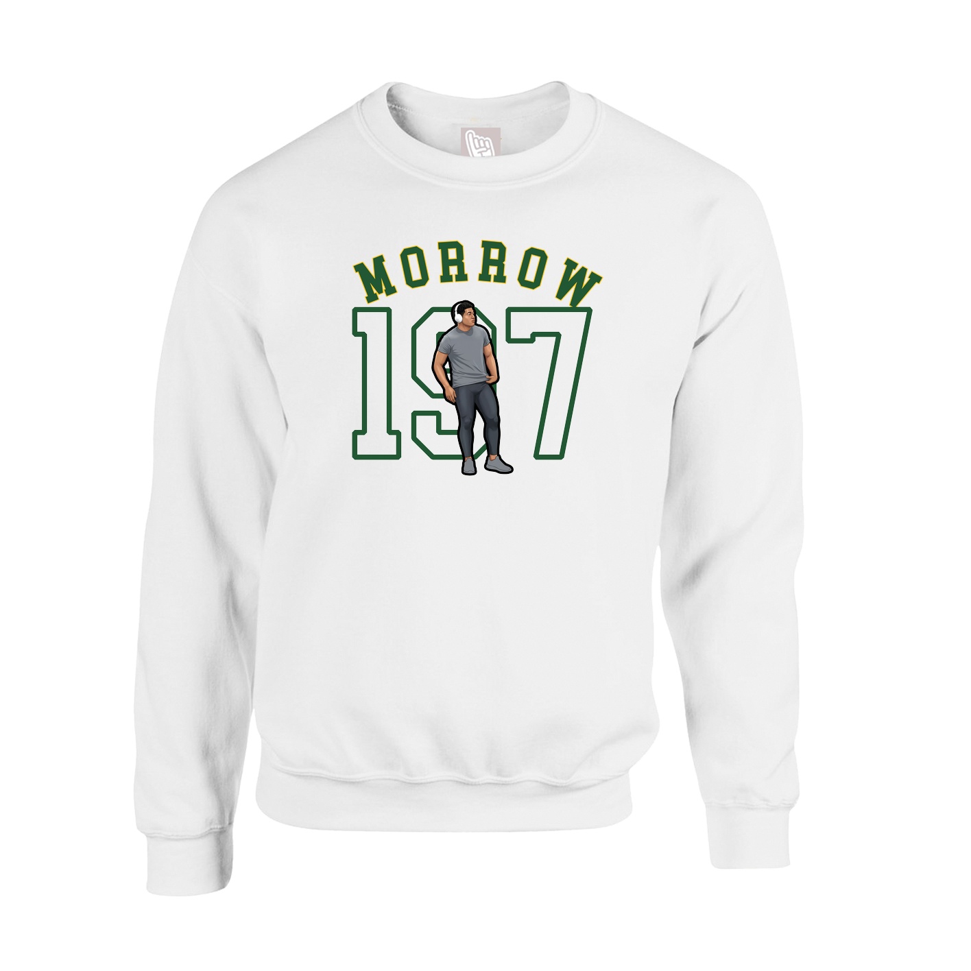 Fleece Crew — Shirsey Arch in White