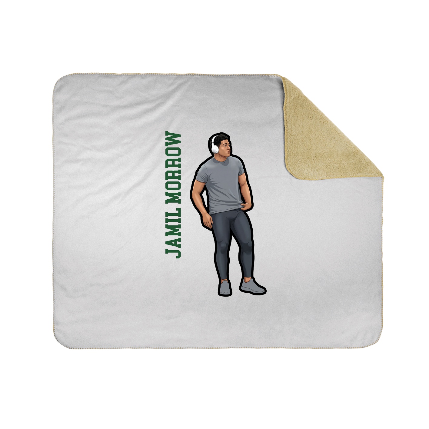 Throw Blanket — Name Vertical in White